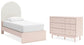 Wistenpine Twin Upholstered Panel Bed with Dresser