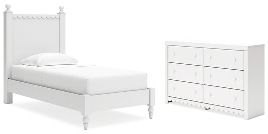 Mollviney Twin Panel Bed with Dresser
