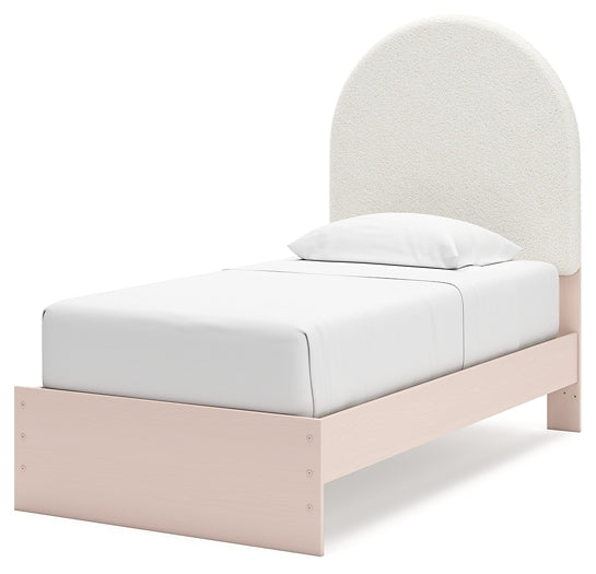 Wistenpine Twin Upholstered Panel Bed with Dresser and 2 Nightstands