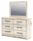 Lawroy Queen Panel Bed with Mirrored Dresser