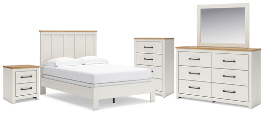 Linnocreek Full Panel Bed with Mirrored Dresser, Chest and Nightstand