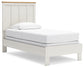 Linnocreek Twin Panel Bed with Mirrored Dresser
