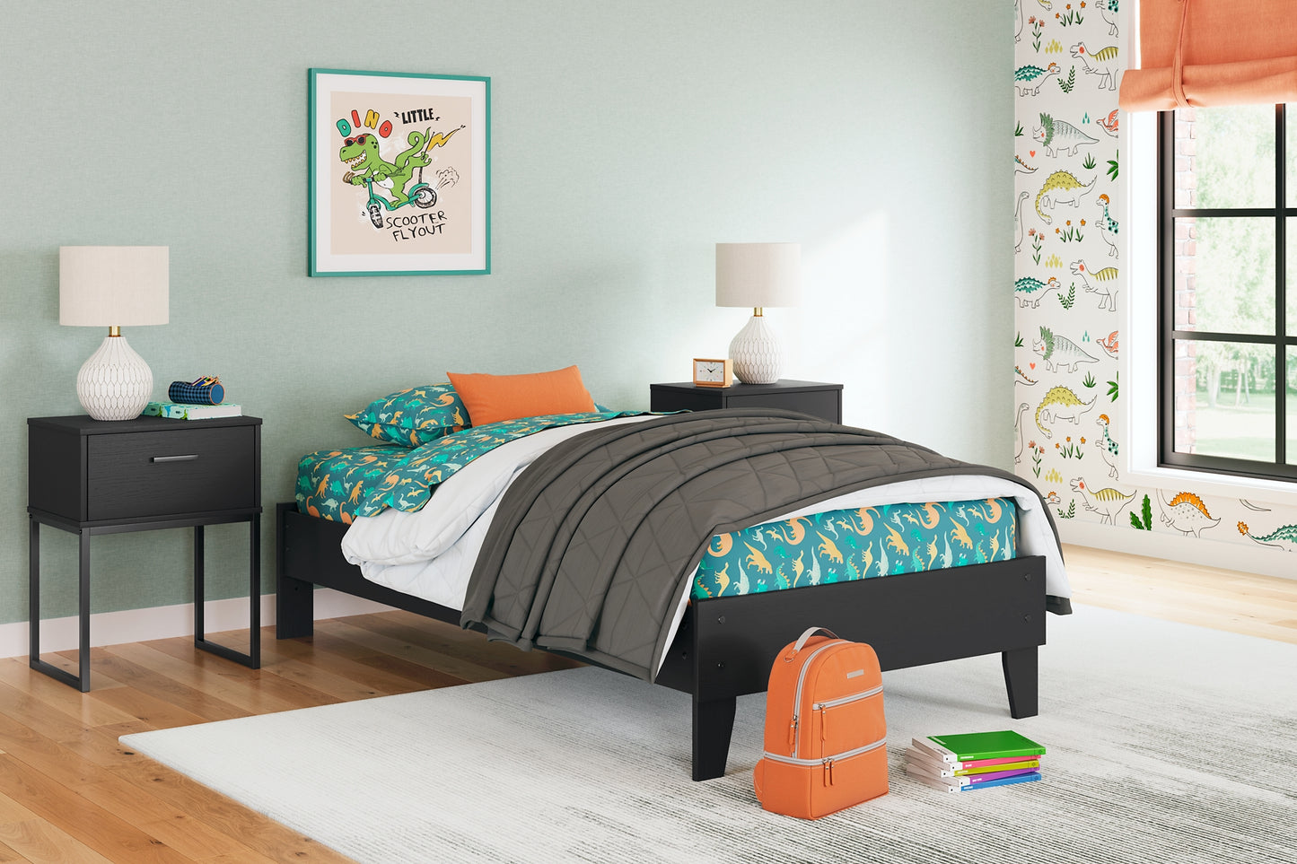 Ashley Express - Socalle Twin Platform Bed with Nightstand